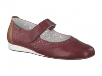 Chaussure mephisto velcro modele beatrice perf cuir bordeaux